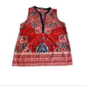 Fleur Bleue Sleeveless a blouse—large